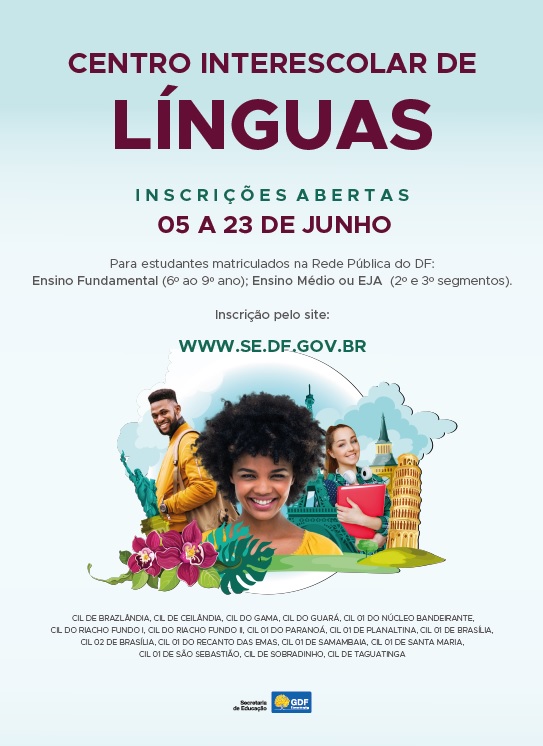As inscrições para os Centros Interescolares de Línguas (CILs) serão abertas no dia 05 de junho
