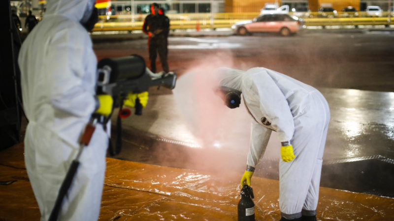 PMDF apoia descontaminação realizada pelas Forças Armadas