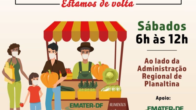 Feira orgânica de Planaltina volta a funcionar neste sábado