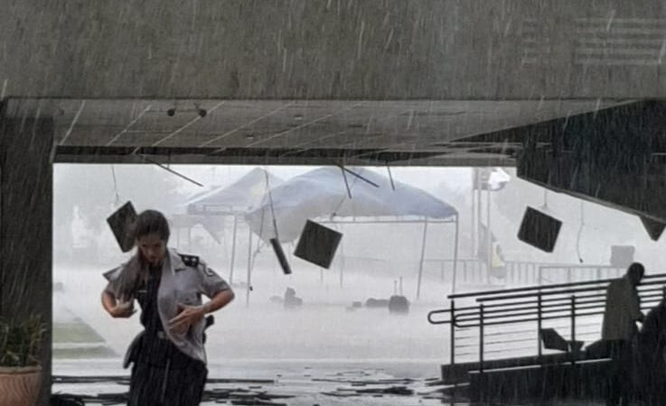Chuva causa estragos no Colégio Militar Tiradentes