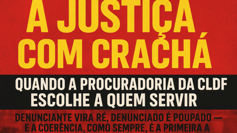 A Justiça com Crachá: quando a Procuradoria da CLDF escolhe a quem servir
